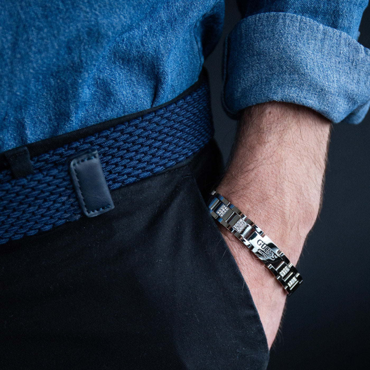 GUESS Frontiers Silver Bracelet JUMB01342JWSTT-U