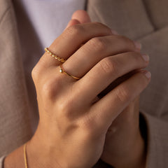 Violet Hamden Sisterhood Stone 925 Sterling Zilveren Goudkleurige Ring VH13027G-50 (Maat: 50)