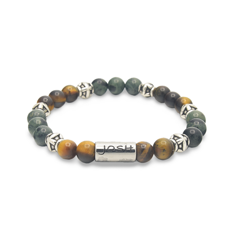 Josh Multi-coloured Natural Stone Bracelet 09329SL/GRCG/MED-zoom-