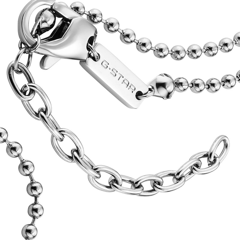 G-STAR D-Tag Silberfarbene Box Chain Halskette GSJ.102.02-zoom-