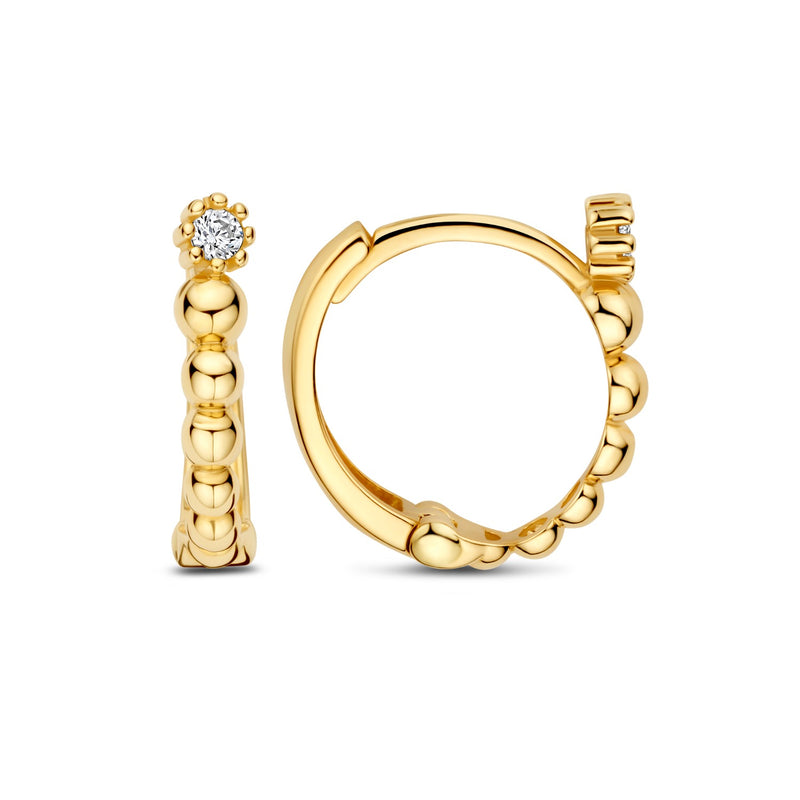 Beloro Jewels Monte Napoleone Milena 9 karat gold hoop earrings (11 mm) BO360098-zoom-