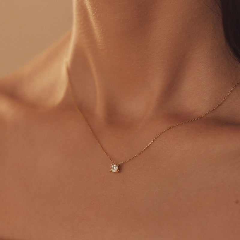 Isabel Bernard De la Paix Hanaé 14 Karat | Gold Halskette | Diamant 0.08 Karat | IBD350007-zoom-