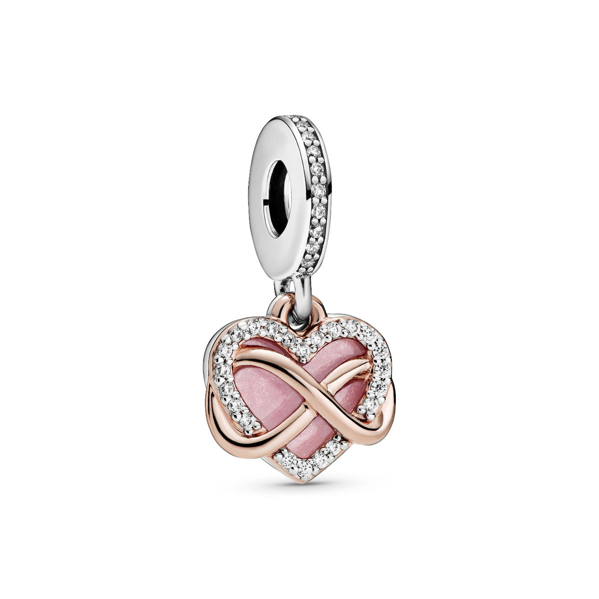 Pandora Moments 925 Sterling Silver Infinity Heart Charm with 14 Carat RoseGold Plating 788878C01