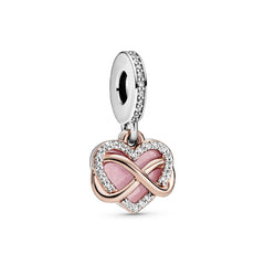Pandora Moments 925 Sterling Silver Infinity Heart Charm with 14 Carat RoseGold Plating 788878C01