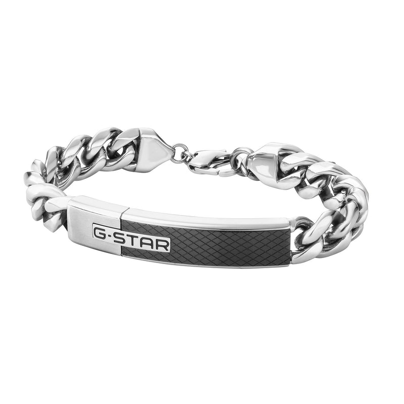 G-STAR Mtrx Silbernes und Schwarzes Stahlarmband GSJ.105.02-zoom-