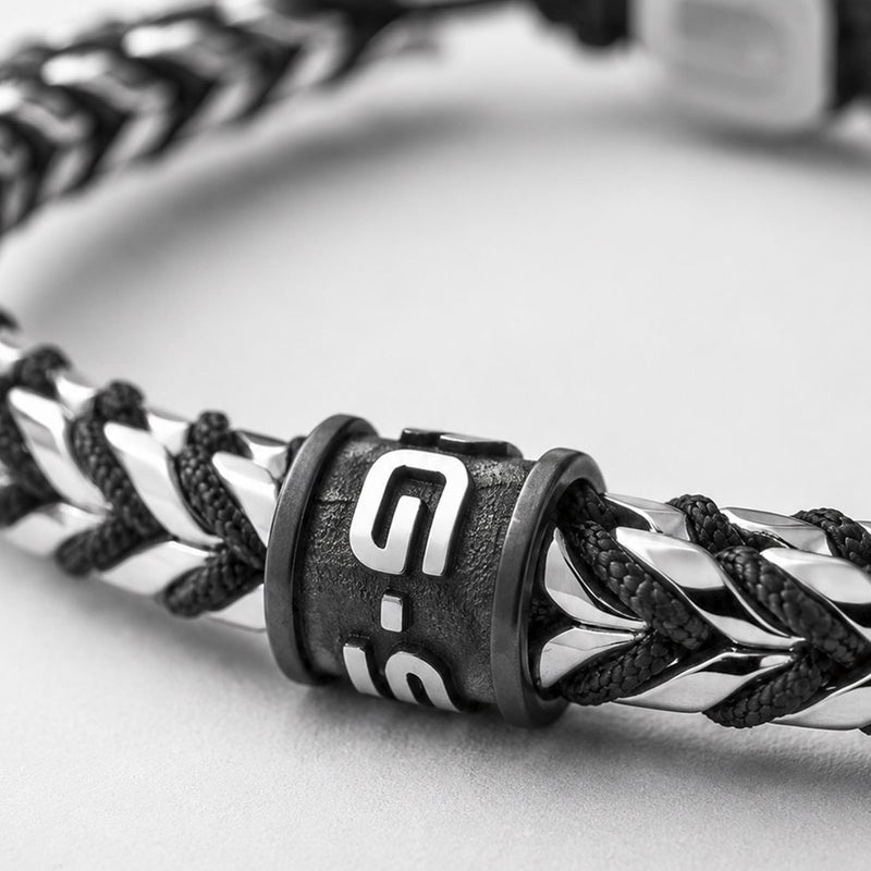 G-STAR DualShield Silbernes und Schwarzes Armband GSJ.108.01-zoom-