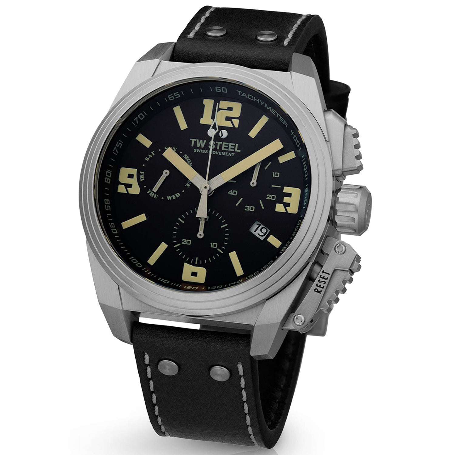 TW Steel Swiss Canteen Black Men's Watch 2002-TW1111