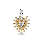 Pandora Moments Gold Plated Radiant Heart Double Dangle Charm 764141C01