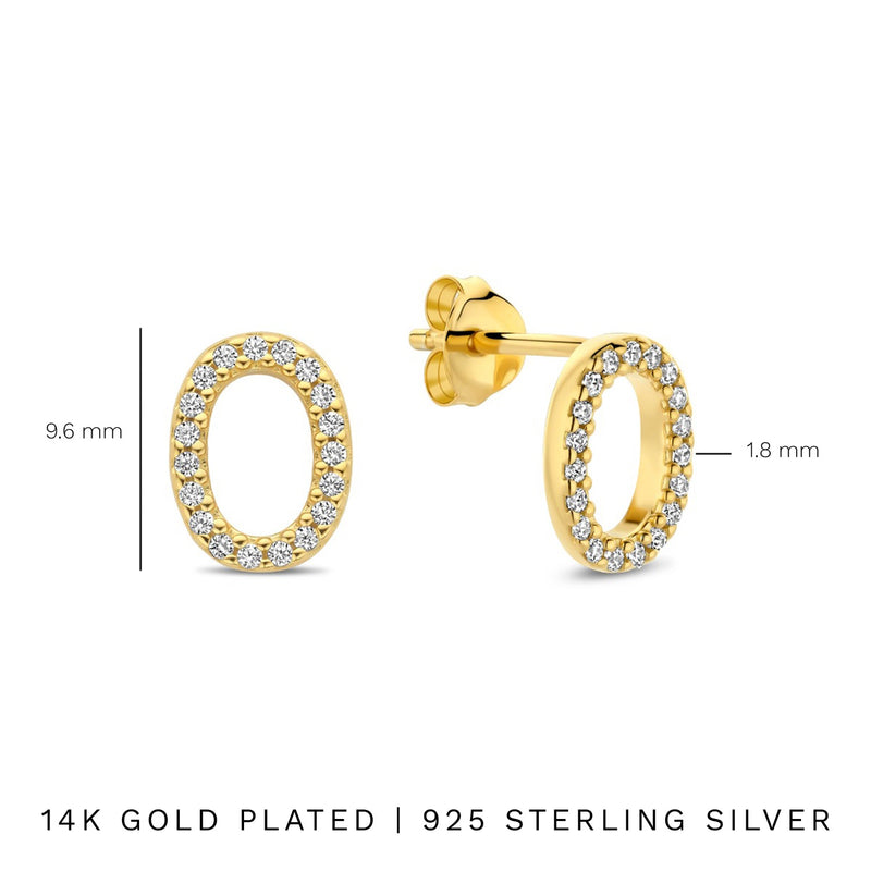 Parte Di Me Bibbiena Poppi Clara 925 Sterling Silber vergoldete Ohrstecker PDM36196-zoom-