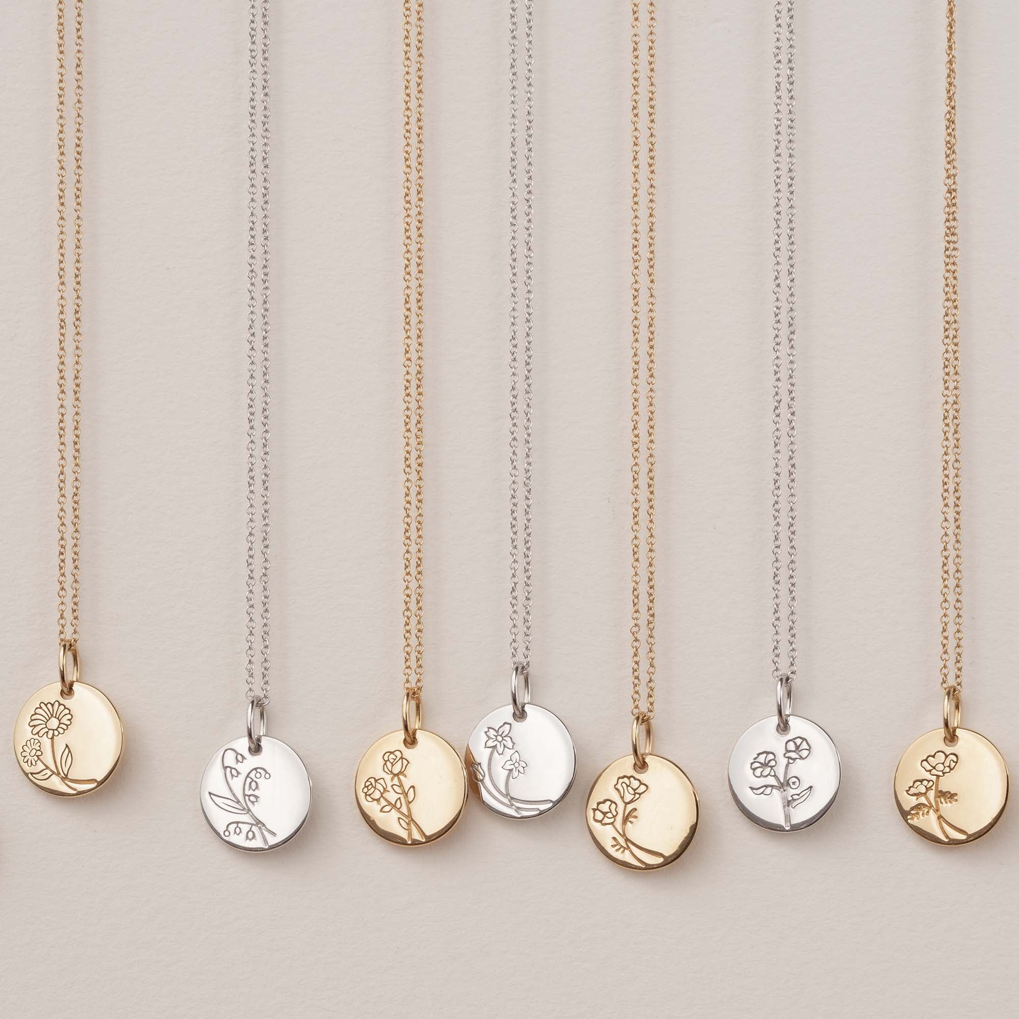 Violet Hamden Venus 925 Sterling Silver Gold-coloured Necklace with Birthflower VH340025-NOV