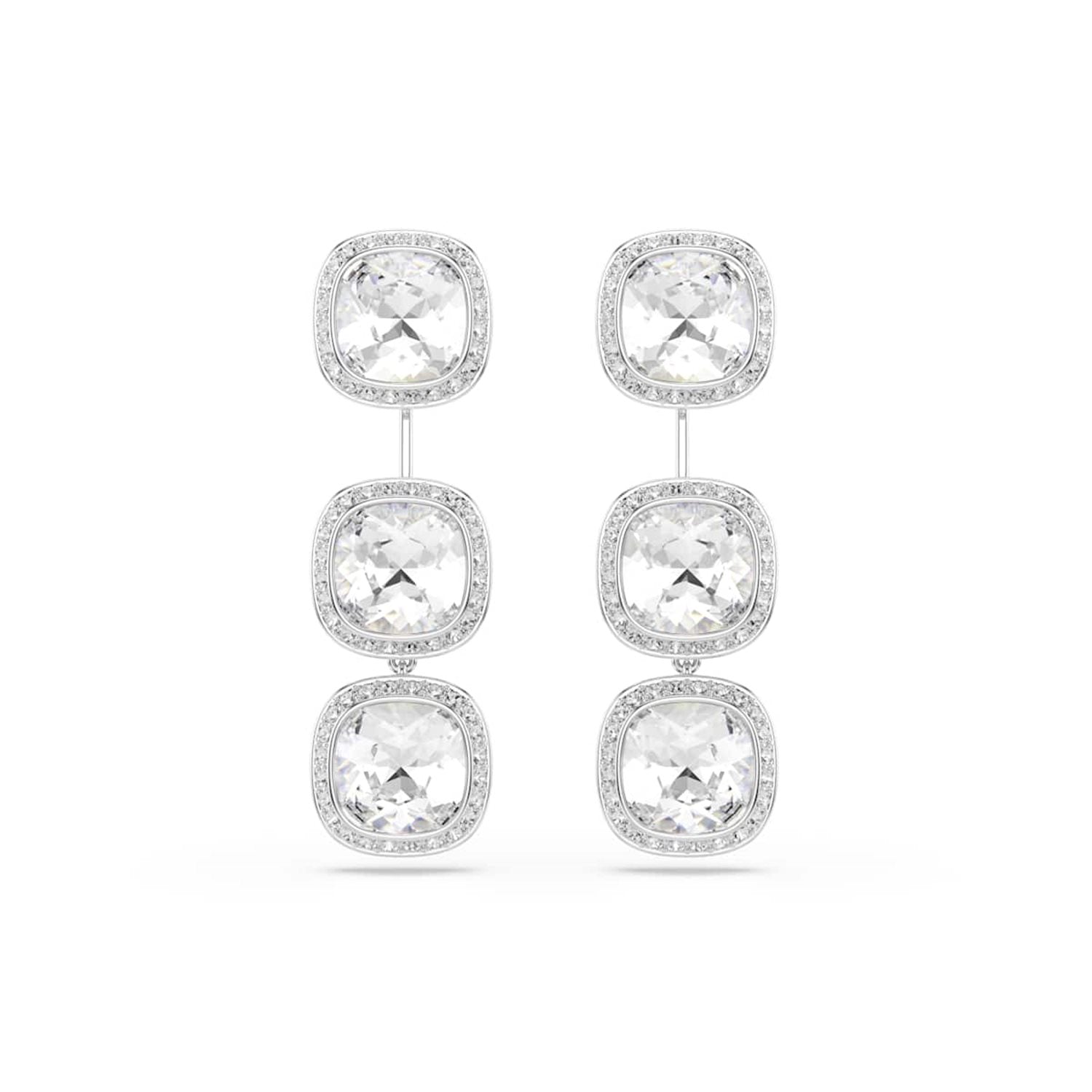 Swarovski Una Angelic Cushion Silver-Tone Earrings 5754342