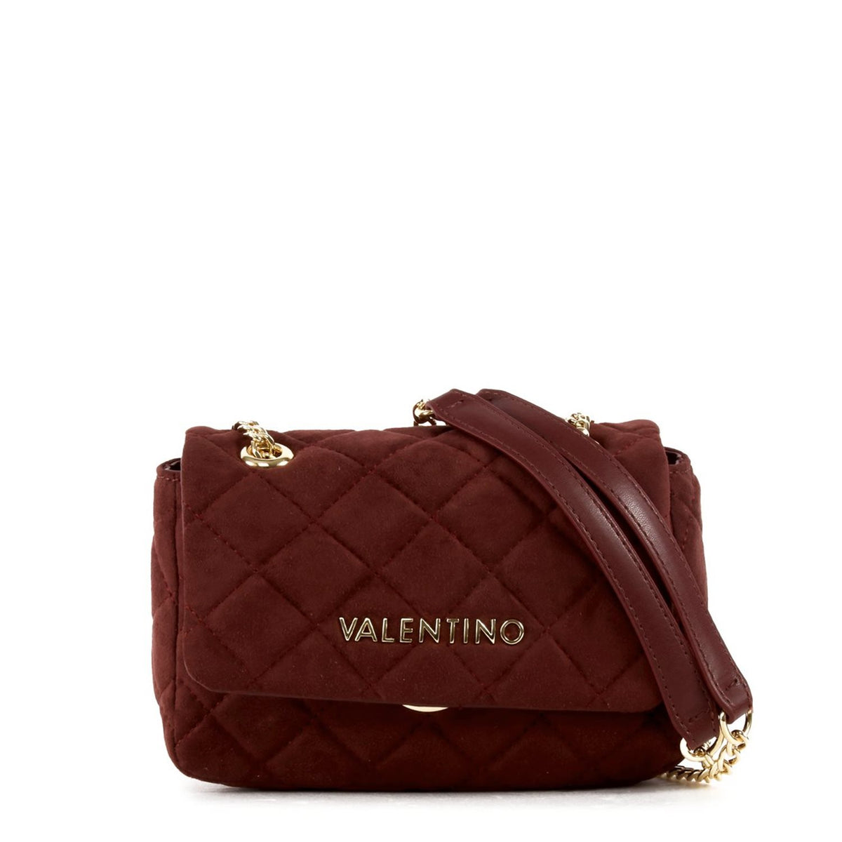 Valentino Bags Ocarina Suede Bordeaux Flap Bag VBSA9B05BORDEAUX