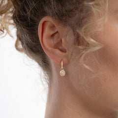 Isabel Bernard Le Marais Anne 14 Karat Gold Hoop Earrings With Zirconia Stone IB360291