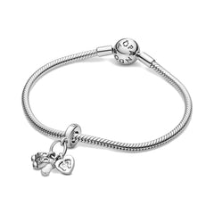 Pandora Moments 925 Sterling Silver Shoes Baby Bottle And Heart Charm 798106CZ