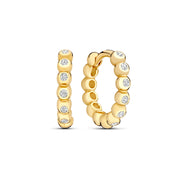 Beloro Jewels Monte Napoleone Elena 9 Karat Gold Creolen mit Zirkonia-Steinen (8,3 mm) BO360114