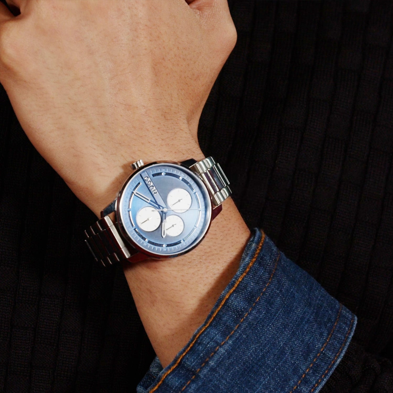 Hugo Boss HUGO #STAMP MULTI Blauw Heren Horloge 2002-HU1530386