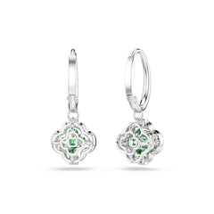 Swarovski Una Sparkling Dc Silver-Tone Drop Earrings with Green Crystal 5758001