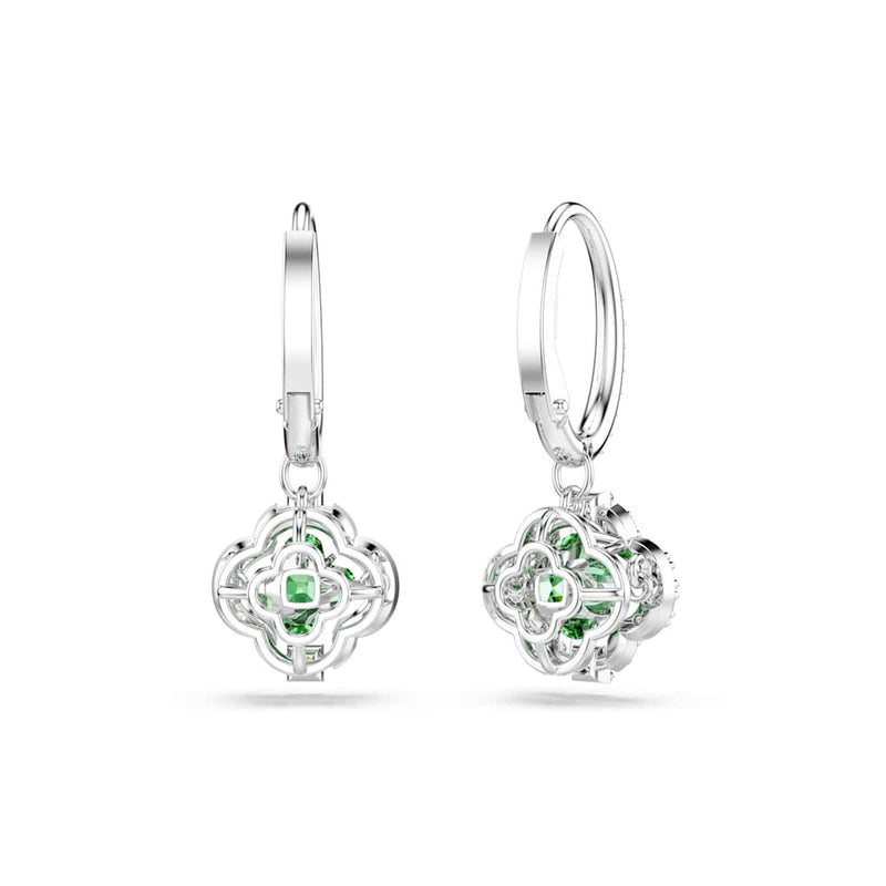 Swarovski Una Sparkling DC Ohrhänger in Silberoptik mit grünem Kristall 5758001-zoom-