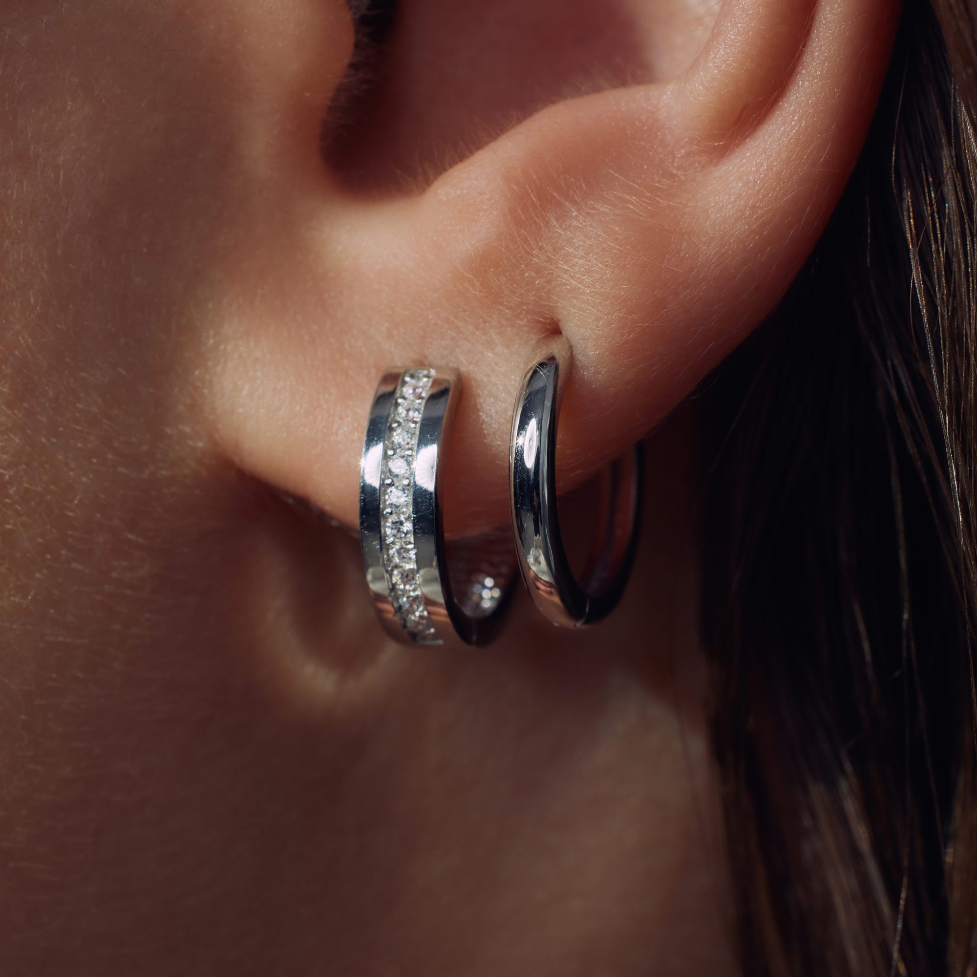 Parte Di Me Ponte Vecchio Santa Trinita 925 sterling Silver Hoop Earrings PDM36106