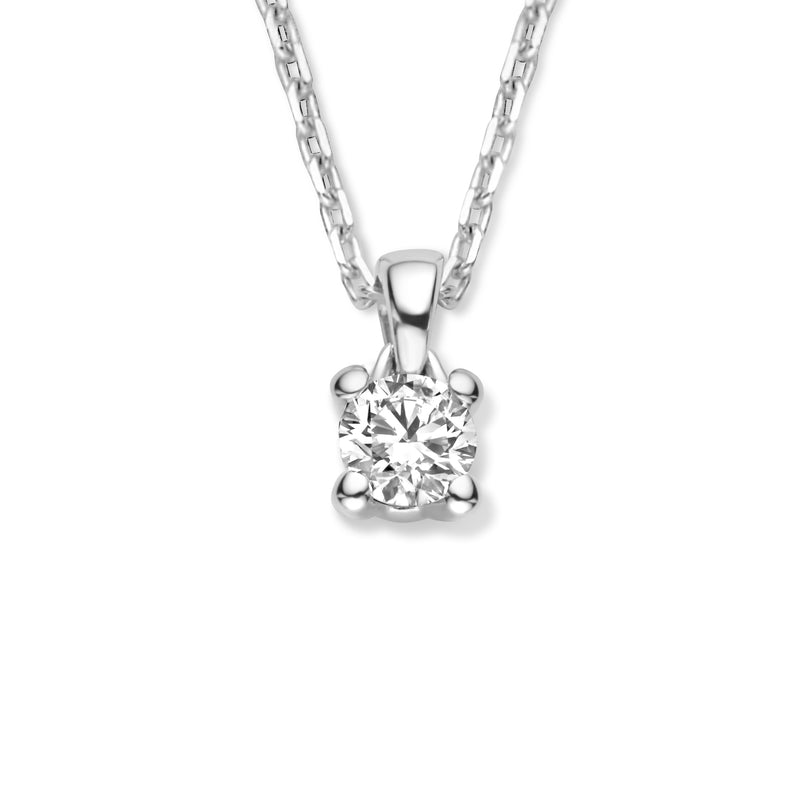 Isabel Bernard De la Paix Christine 14 Karat | Weißgold Halskette | Diamant 0.10 Karat | IBD350006-zoom-