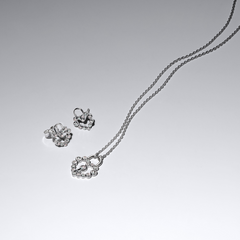 Pandora Moments 925 Sterling Silver Sparkling Heart Padlock Stud Earrings 294419C01