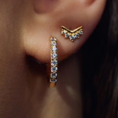Parte Di Me Santa Maria della Base 925 sterling Silver gold plated Hoop Earrings PDM36066