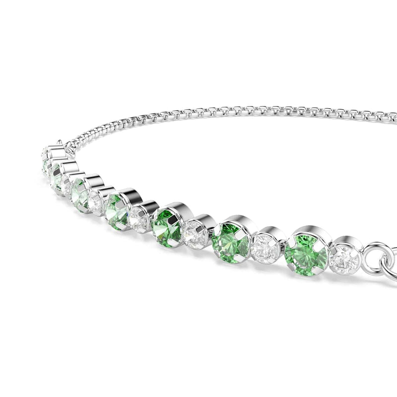 Swarovski Matrix Tennisarmband in Silberoptik mit grünen Akzenten 5758987-zoom-