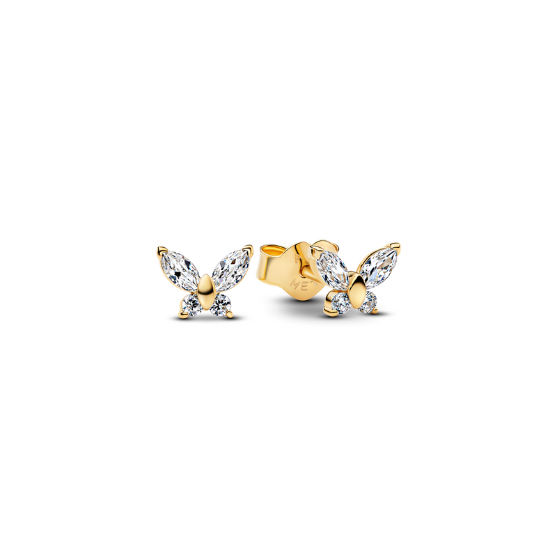 Pandora Timeless Gold Plated Butterfly Stud Earrings 264264C01-zoom-