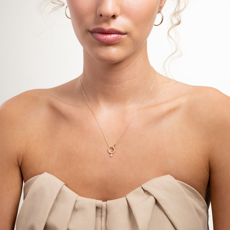 Isabel Bernard Le Marais Runde Zirkonia 14 Karat Gold Anhänger IB350060-zoom-