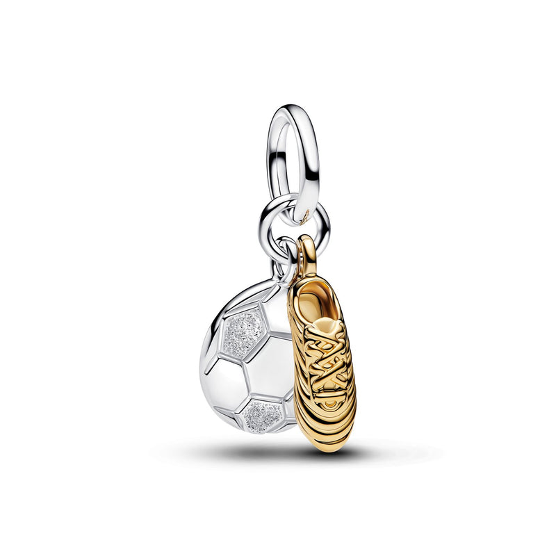 Pandora Moments Vergoldeter Fußballschuh Doppelter Charm-Anhänger 764712C00-zoom-