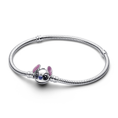 Pandora Collabs 925 Sterling Silver Disney Stitch Snake Chain Bracelet 593738C01-17