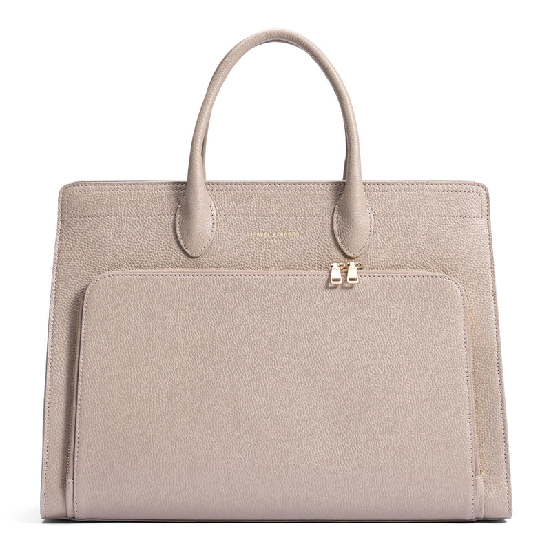Isabel Bernard Honoré Nadine Taupe Leder Handtasche aus Kalbsleder IB25038-zoom-