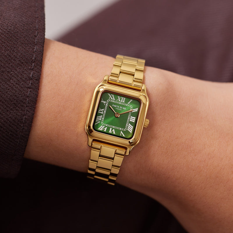 Parte di Me Orologio rectangular ladies watch gold and green PDM09034-zoom-