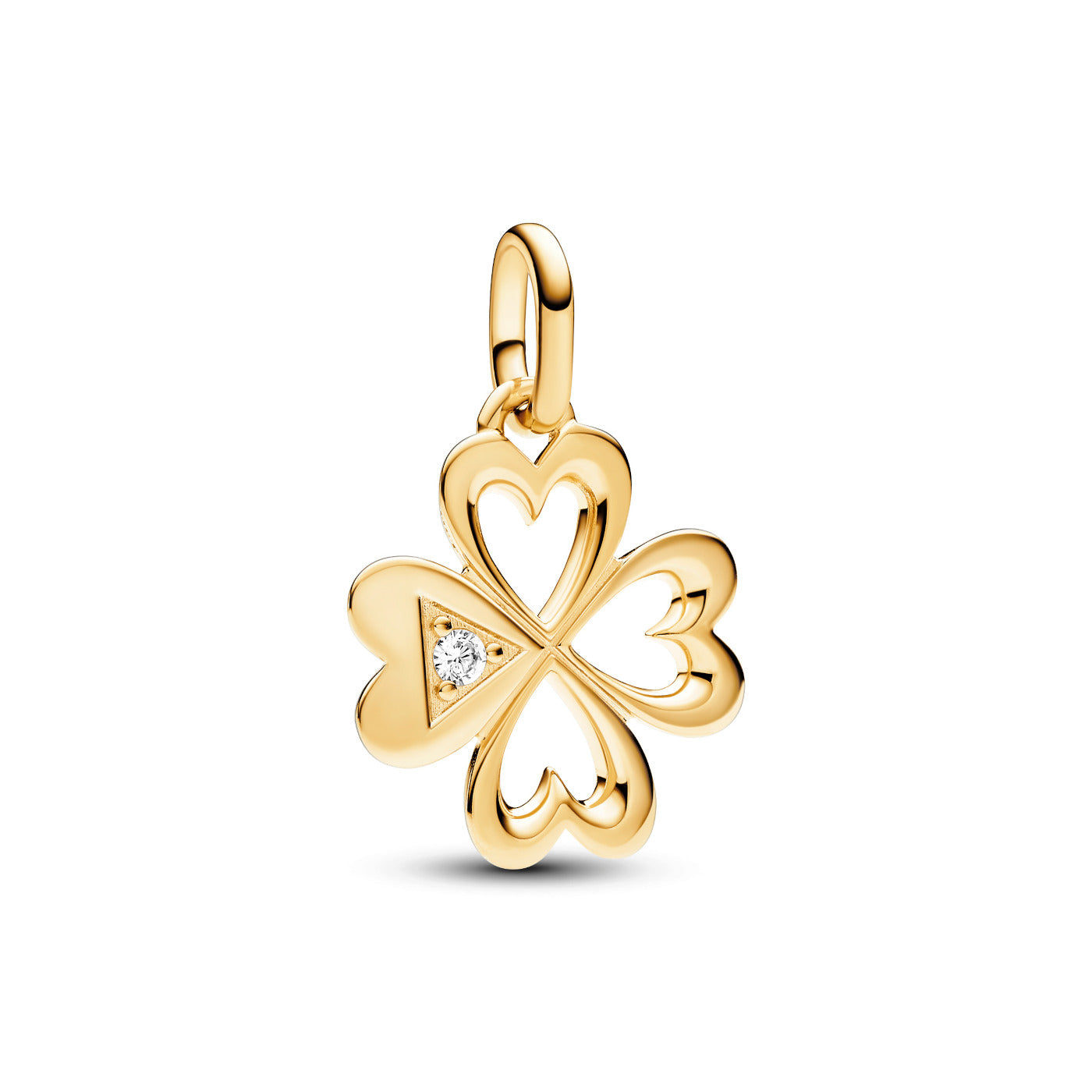 Pandora Me Heart Four-leaf Clover Charm 763034C01with14 Carat Gold Plating