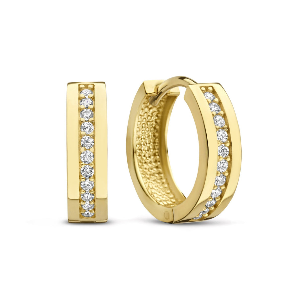 Parte Di Me Ponte Vecchio Santa Trinita 925 sterling Silver gold plated Hoop Earrings PDM36107