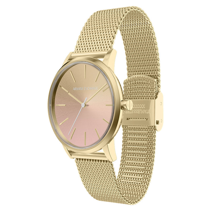 Armani Exchange Round Pink Dial Watch AX5619-zoom-