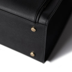 Isabel Bernard Honoré Nadine black calfskin leather handbag with 13 inch laptop compartment IB25110-001-13