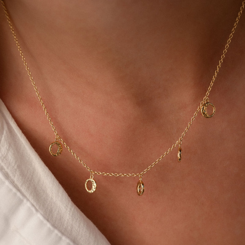 Violet Hamden Luna 925 Sterling Silberne Vergoldete Halskette mit Monden VH340034-zoom-