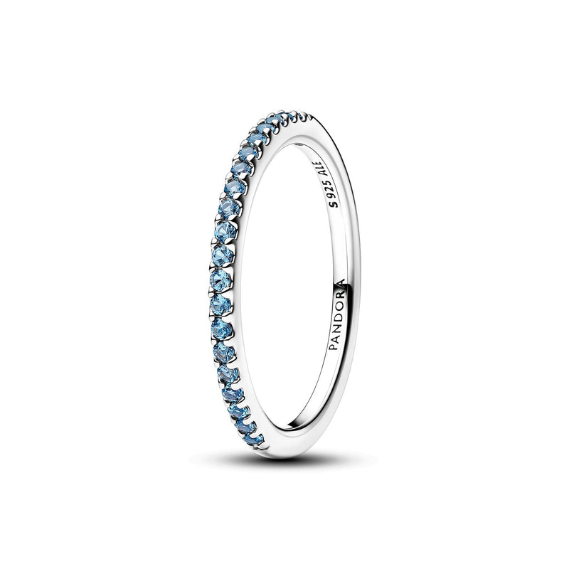 Pandora Timeless Funkelnder Aquamarin Half-Eternity-Band-Ring 192999C03-zoom-