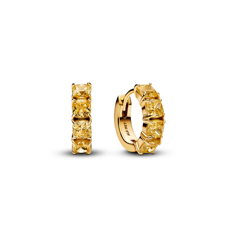 Pandora Timeless Gold Plated Yellow Hoop Earrings 263851C02-zoom-