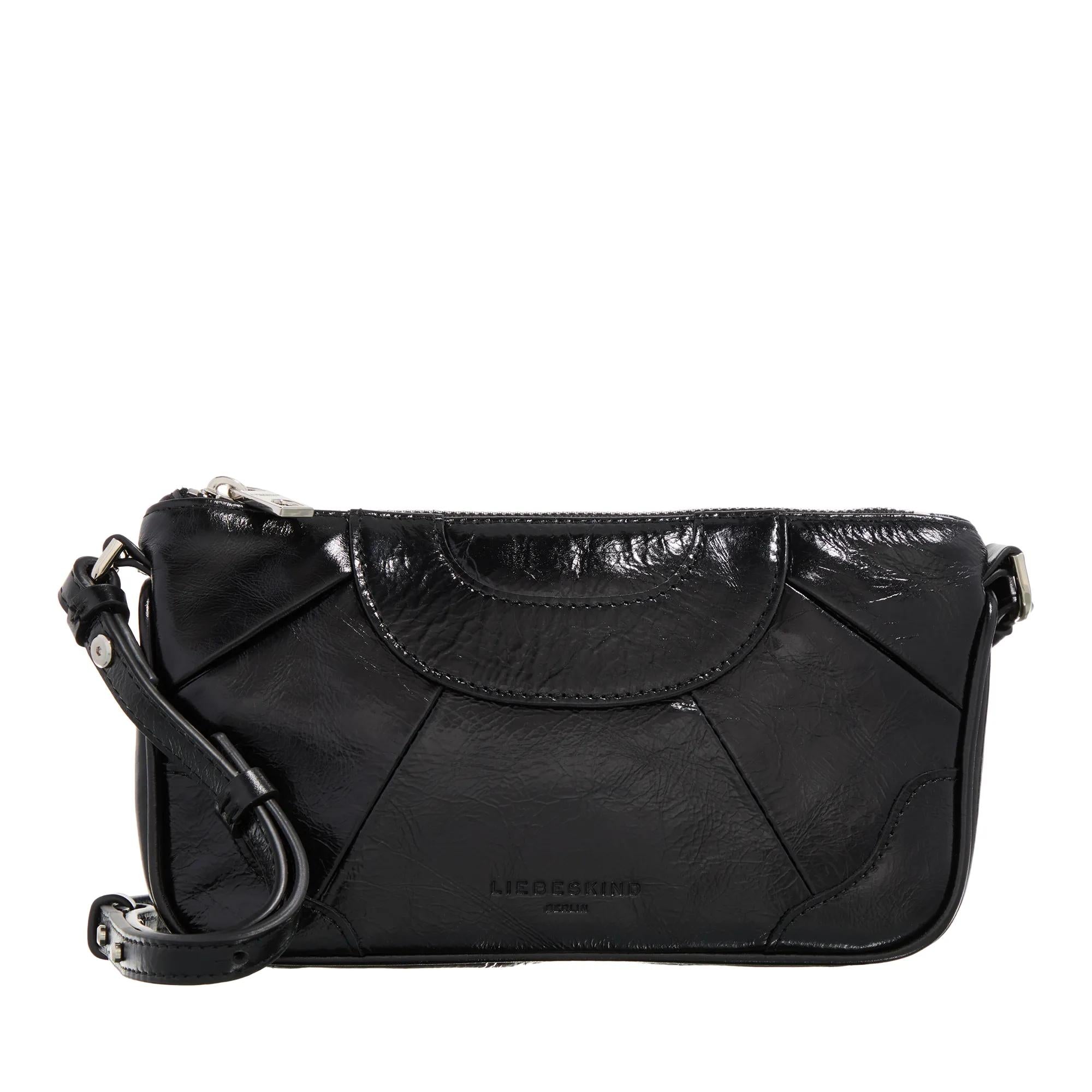 Liebeskind Berlin Esther Lack Distressed Black Leather Crossbody bag 2001-A0616924