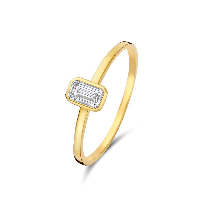Isabel Bernard Baguette Genevieve 14 Karat | Gold Ring IB330087-48-zoom-