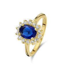 Parte Di Me Mia Colore Azure 925 Sterling Silver Gold Plated Ring PDM33061-56