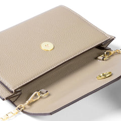 Isabel Bernard Honoré Lina Beige Clutch With Detachable Shoulder Chain IB21135-072