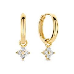 Isabel Bernard Le Marais Audrey 14 Karat Gold Hoop Earrings With Zirconia Stone IB360289