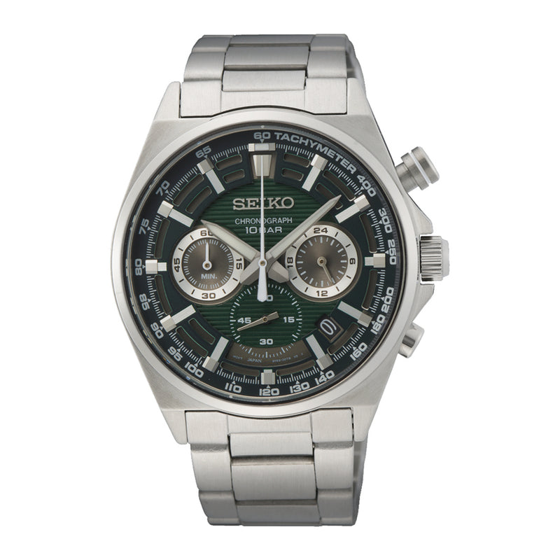 Seiko Chronograph herren Uhr Silber SSB405P1-zoom-