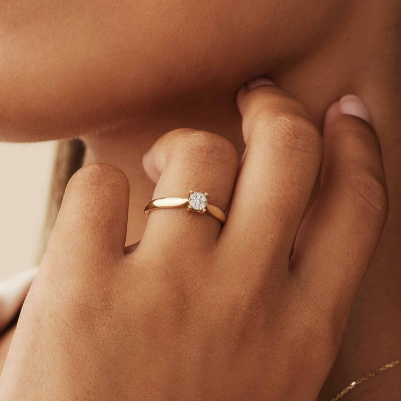 Isabel Bernard De la Paix Hanaé 14 Karat | Gold Ring | Diamant 0.08 Karat | IBD330007-50-zoom-