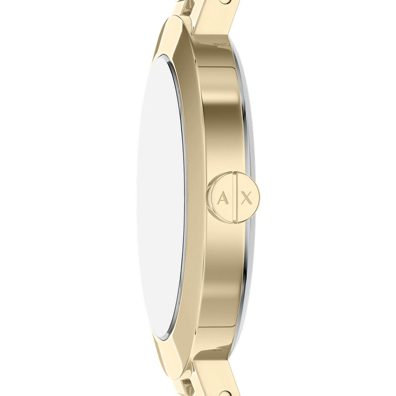 Armani Exchange Round Gold Watch with Gold Bracelet AX7177SET-zoom-
