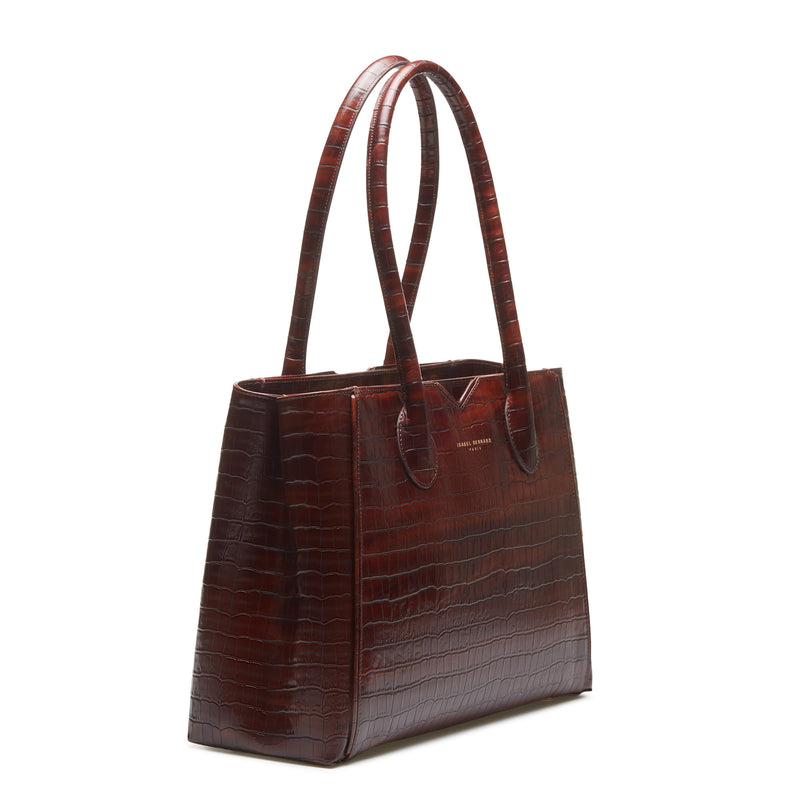 Isabel Bernard Honoré Cloe Kroko braun Handtasche IB25006-zoom-