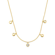 Violet Hamden Luna 925 Sterling Silberne Vergoldete Halskette mit Monden und Weißem Zirkonia-Stein VH340040